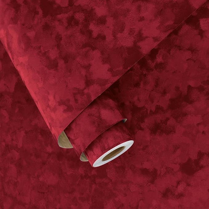 Wallercity Soft Red Velvet Felt Drawer Liner Self Adhesive Retro Velvet by Wallercity