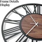 Cuspin 30 Inch Large Wall Clock, Silent Non Ticking Battery Operated Roman - Image 4