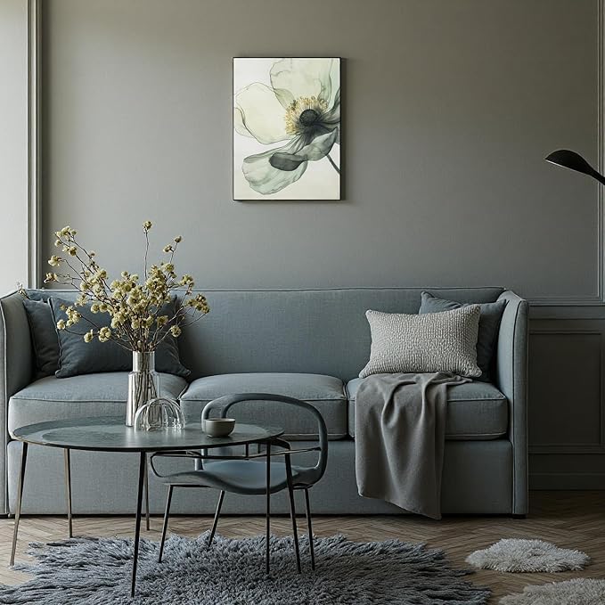 Sage Green Wall Art, flower pictures wall decor, Minimalist Modern Gold Green - Image 7