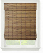 Windowsandgarden Cordless Woven Wood Roman Shades, 54W x 48H, Eastfield Teak by FirstRateBlinds