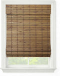 Windowsandgarden Cordless Woven Wood Roman Shades, 58W x 72H, Eastfield Teak by FirstRateBlinds