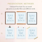 LARTSFRO Coquette Blue Bow Jesus Wall Art Decor Posters, Light Blue Bow - Image 4