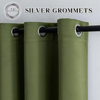 IGEMAEVE Olive Green Curtains 96 Inch Length 2 Panels Set, Light Filtering - Image 3