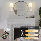Battery Operated Wall Sconce Set of Two, Wireless Rechargeable Wall Light - Image 3