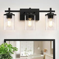 3-Lights Bathroom Vanity Light Fixtures, Modern Black Vanity Lights Over Mirror by Spiglamm