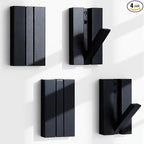 Folding Wall Hooks 4Pack: Black Modern Wooden Coat Hooks Mount by KYIAANY