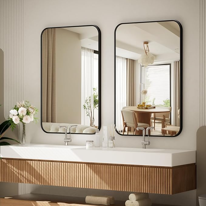 BEAUTYPEAK 24" x 36" Rectangular Aluminum Alloy Frame Wall Mounted Bathroom - Image 5