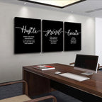 Hustle Quotes Execute Prints, Framed Canvas Wall Art Success Quote, Office Wall - Image 3
