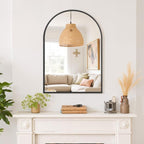 Arched Wall Mirror 30x20 Inch Black Bathroom Vanity Mirror - Image 7