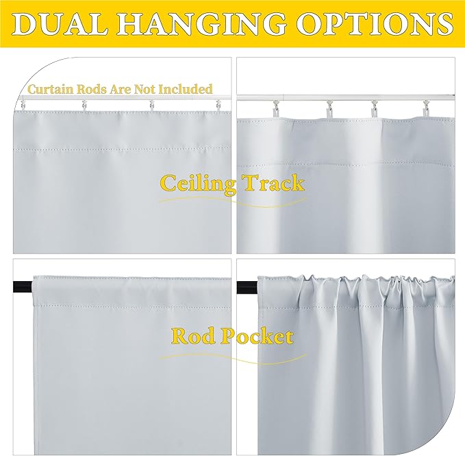 NICETOWN 1 Panel Room Darkening French Door Curtain, Thermal Insulated Front - Image 3