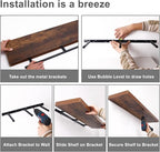 Fixwal Wood Floating Shelves for Wall, Bathroom and Kitchen, Wall Shelves for - Image 7