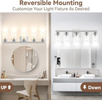 5-Light Bathroom Light Fixtures, Brushed Nickel Light Fixture, Classic Wall - Image 2