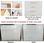 YU LI 3DH 3D Wall Panels Peel and Stick 30PCS White Foam Brick Wallpaper - Image 6