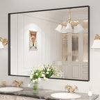 LOAAO Black Bathroom Mirror 48"X40" - Image 3