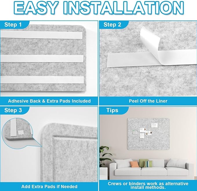 Large Felt Bulletin Board for Wall, Soft Felt Cork Board for Office, Home - Image 5