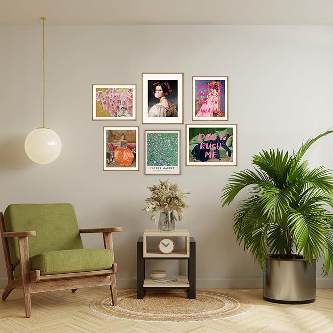 Eclectic Wall Decor Set Of 6, Vintage Eclectic Wall Art Prints, Trendy Colorful - Image 5
