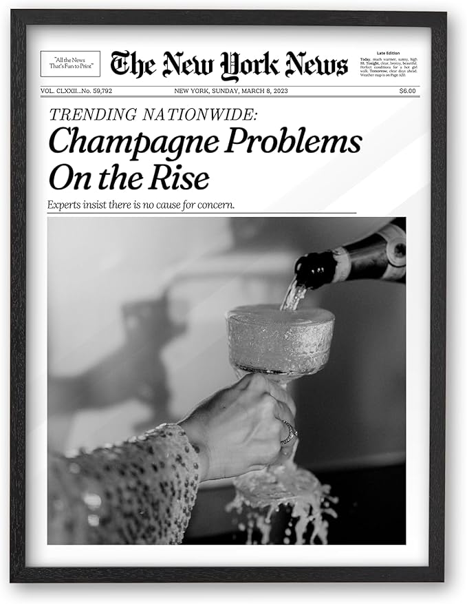 iHery Small Premium Natural Black OAK Wood 8x10in Champagne Problems On the by iHery