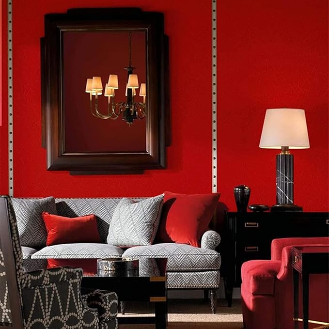 Abyssaly Red Silk Embossed Peel and Stick Wallpaper - Image 3