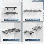 Jusgym 2 Pack Heavy Duty Garage Wall Shelving Set, Wall Mounted Garage Shelves - Image 9