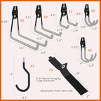 SMARTOLOGY Garage Hooks with Bike Hook & Extension Cord Organizer, 15 Pack Set - Image 4