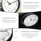 JUSTUP 8in Non-Ticking Wall Clock, Silent Battery Operated Wall Clock - Image 5