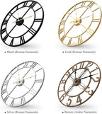 Cuspin 24 Inch Large Silver Wall Clock, Battery Operated Silent Non Ticking - Image 7