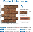COMSTICKC 3D Brown Faux Brick Wall Panels Peel and Stick Wall Stickers - Image 3