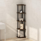 Furinno TURN-N-TUBE Corner Shelf, 5-Tier Corner Bookshelf, Open Storage Shelves - Image 2