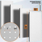 PBHEPJ 4 Pcs Metal Pegboard Panels, Heavy Duty Peg Boards - Image 3