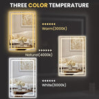 LOAAO 20"x30" LED Mirror for Bathroom, Lighted Bathroom Mirror - Image 5
