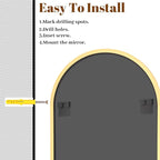 VooBang Wide Arched Wall Mirror, 38 x 40 inch Arch Bathroom Mirror, Wall - Image 5