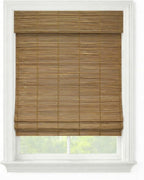 Cordless Woven Wood Roman Shades, 28W x 36H, Bayhead Natural, Sizes 20-72 Wide by FirstRateBlinds