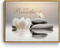 EOBTAIN Zen Framed Wall Art for Living Room, Relaxing Just Breathe Canvas by EOBTAIN