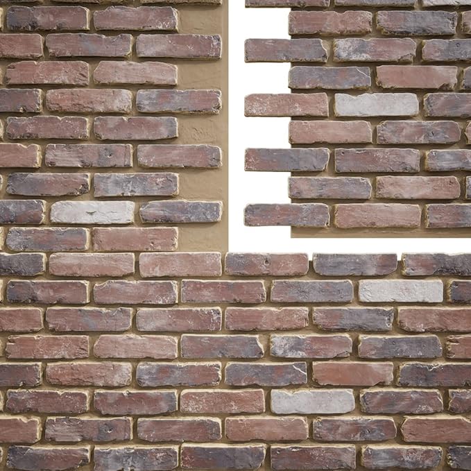 EverStone Aged Brick Faux Brick Panel, 46 7/8"W x 27"H x 1 1/4"D, Smokey Rose - Image 9