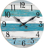 KECYET Wall Clock Battery Operated 8 Inch Outdoor Beach Style Blue Coastal - Image 4