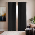 Black Blackout Curtains for Bedroom Living Room Windows 52 x 84 Inches Long 2 by Grichril