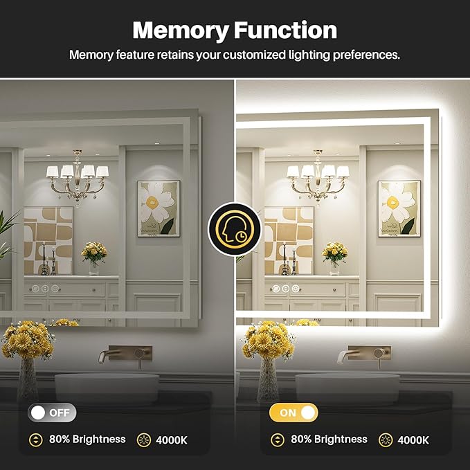 Briivue 77x36 Inch LED Bathroom Mirror - Image 5