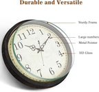 Geevon Vintage Brown Wall Clock, Silent 16" Non Ticking Wall Clock Battery - Image 2