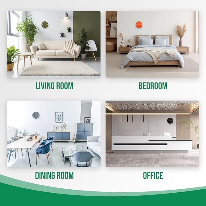Wall Clock 12 Inch Green Modern Simple Quartz Decorative Clock Non-Ticking - Image 7