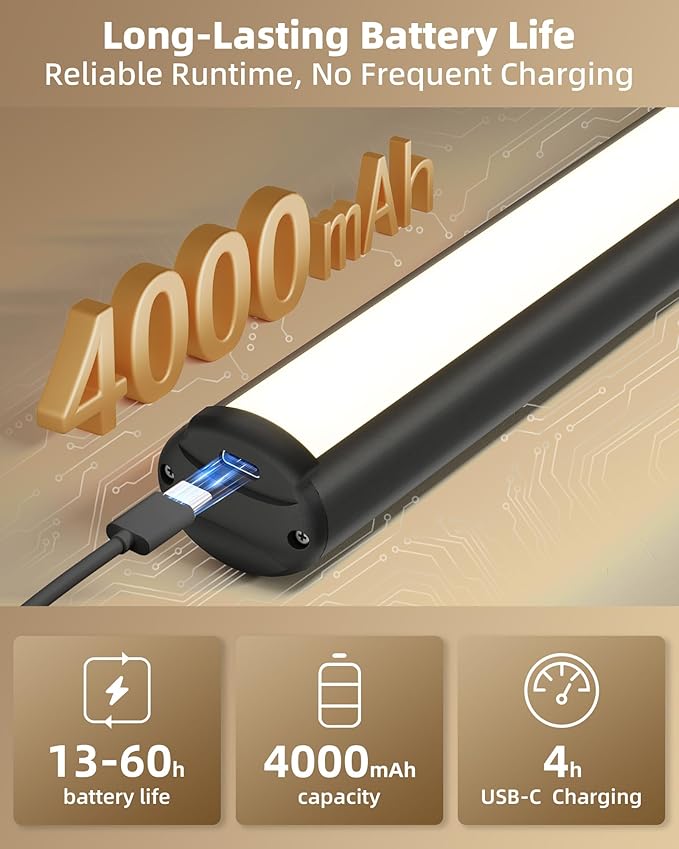 EZVALO 13Inch Wireless Picture Lights, 4000mAh Rechargeable Battery Art Lights - Image 3