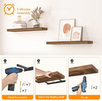 HOOBRO Floating Shelves for Wall, Wall Mounted Shelf Set of 2, 31.5" Hanging - Image 9