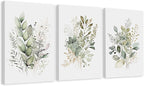 WRFON UnFramed Sage Green Botanical Wall Art Set of 3, Watercolor Eucalyptus & by Unknown