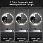 DUMOS 36 Inch Round LED Bathroom Mirror - Image 6