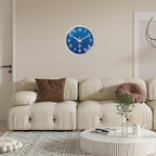 XNM 8 Inch Small Classic Navy Blue Wall Clocks Battery Operated Minimalist Wall - Image 2