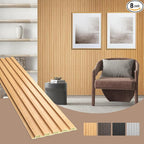 OUZUGIE WPC Acoustic Slat Wall Paneling, Living Room, TV Background, Study Room by OUZUGIE
