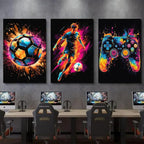 BGFCE Gaming Canvas Wall Art Decor, Paintings Art Game Controller Color Splash - Image 5