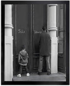 Funny Bathroom Decor Black and White Framed Wall Art, Retro Comedy Movie by TWNSWALLART