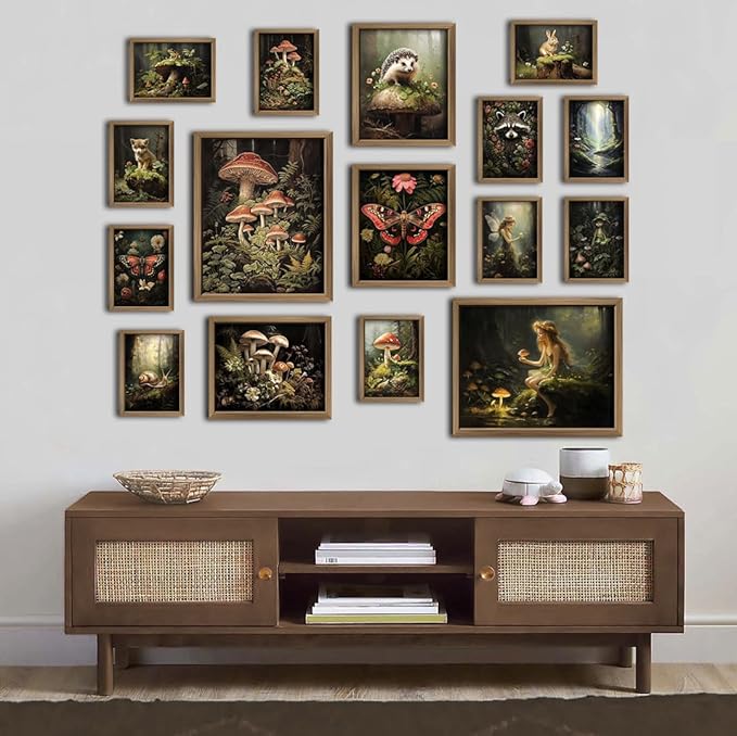 ANERZA 16 PCS Dark Cottagecore Wall Art Decor, Cottage Core Gallery Wall Prints - Image 5