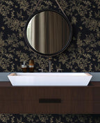Froluya Black and Gold Wallpaper Peel and Stick Wallpaper 17.7"x196.8" Vintage - Image 3