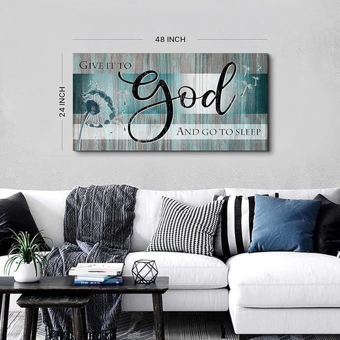 Large Christian Wall Art Bible Verses Wall Decor Give It to God and Go to Sleep - Image 6